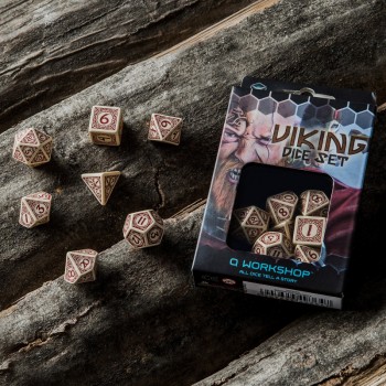 Viking kauliukų rinkinys smėlio ir bordinės spalvos